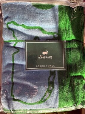 Masters 2026 Home Collection Beach Towel - Blue & Green